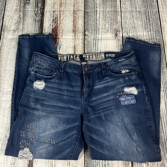 VINTAGE REUNION REWASH Blue Jeans Women’s Size 15/32 - Picture 1 of 15